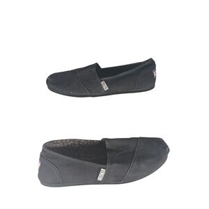 Skechers BOBS‎ Plush Peace and Love Black Slip On Flats Shoes 33645 Womens 8